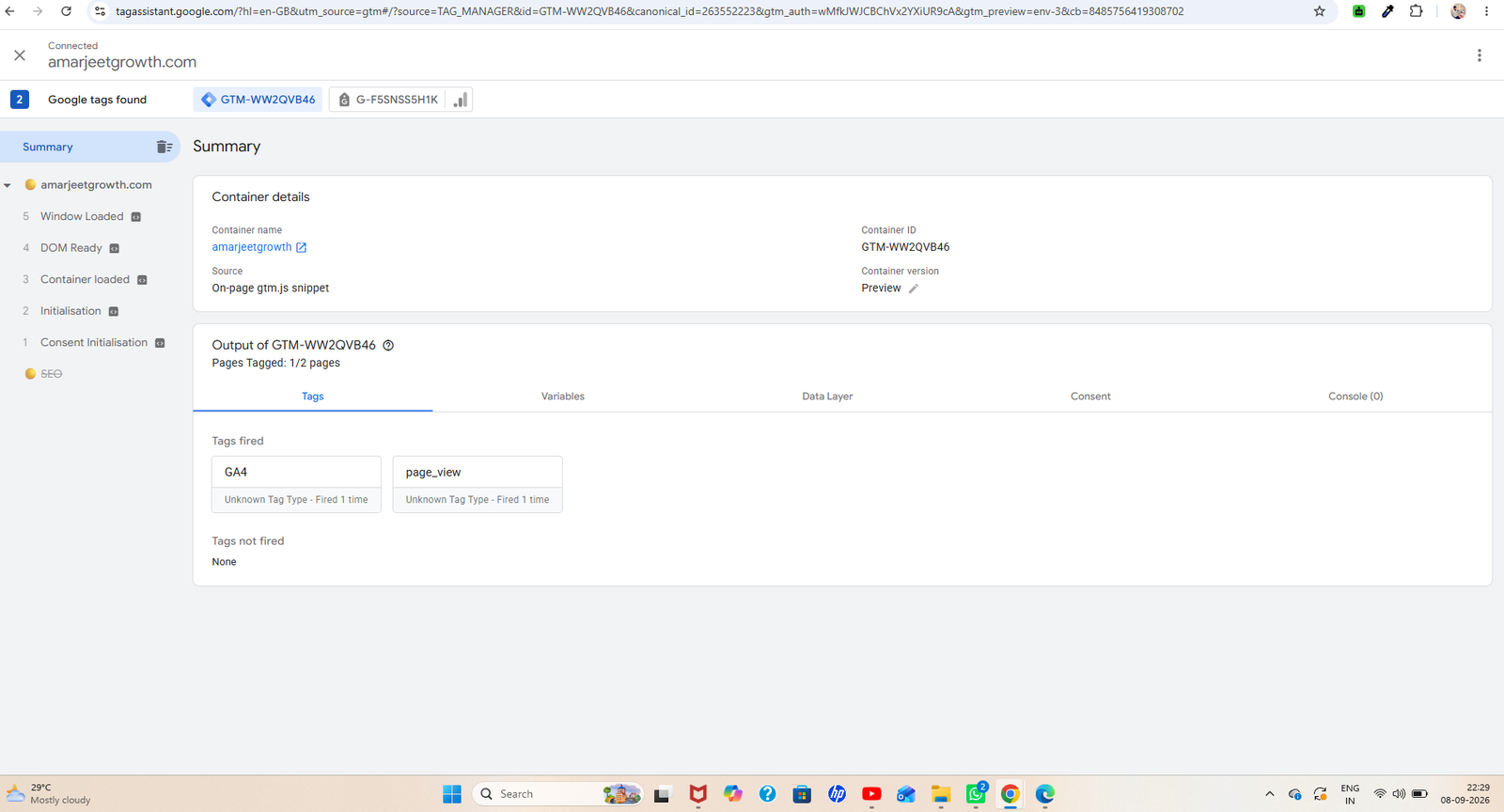 GA4 and page view tracking verification